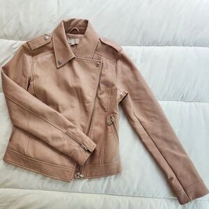 Loft Pink Leather Jacket